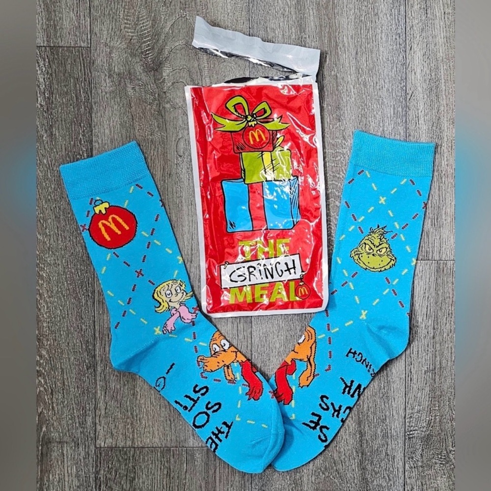 2025 USA McDonald's Grinch Meal Socks